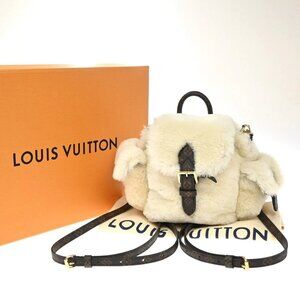 LOUIS VUITTON Nano Teddy Backpack Bag Monogram Shearling WE BN M11919 357RP006